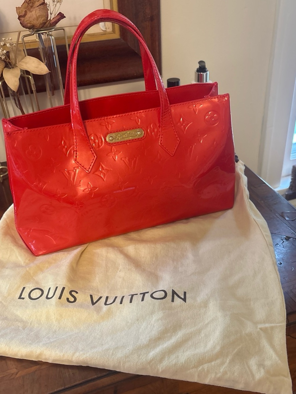 Louis Vuitton Red Monogram Vernis Wilshire PM bag